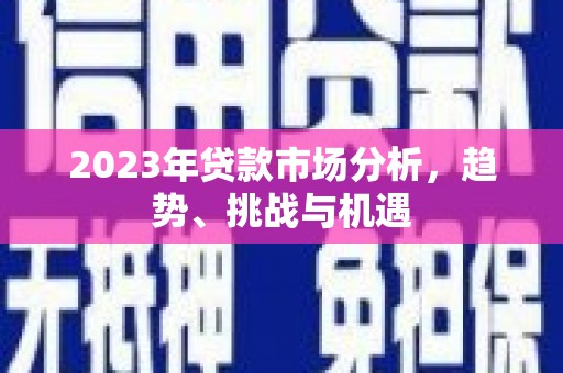 三角2023年贷款市场分析，趋势、挑战与机遇