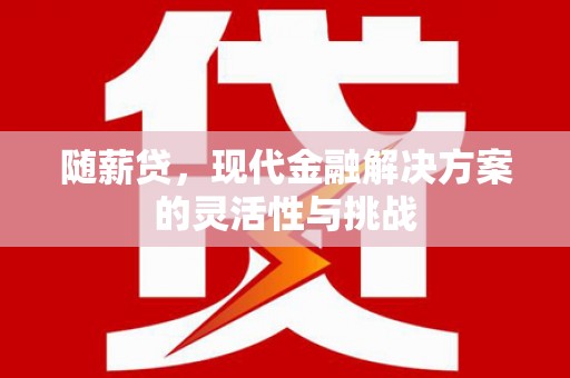 玛曲随薪贷，现代金融解决方案的灵活性与挑战