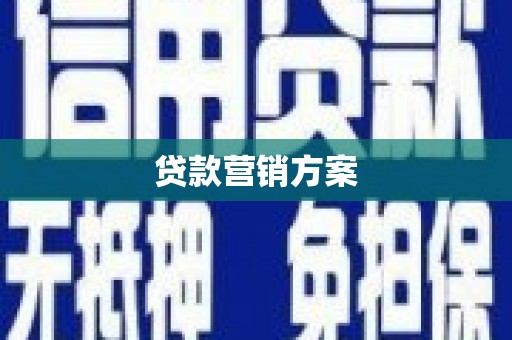 九原贷款营销方案