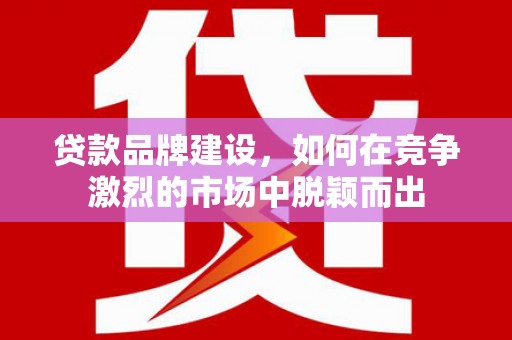 张北贷款品牌建设，如何在竞争激烈的市场中脱颖而出