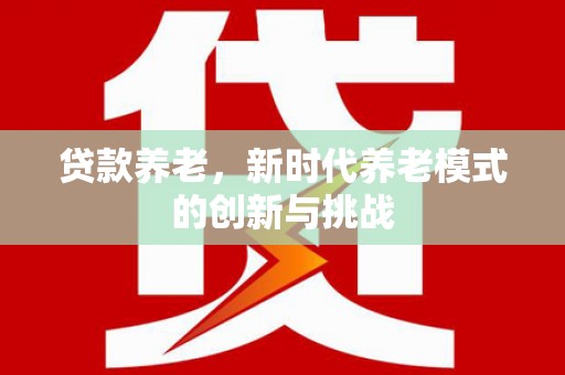 两当贷款养老，新时代养老模式的创新与挑战