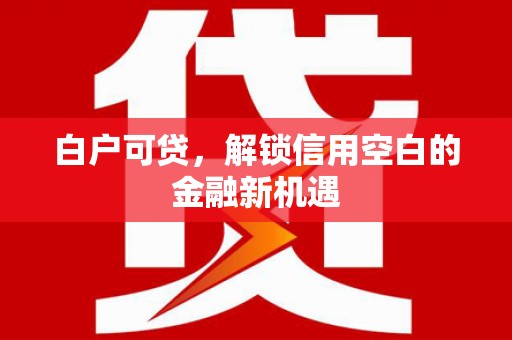 德令哈白户可贷，解锁信用空白的金融新机遇