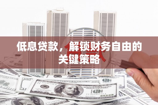 永年低息贷款，解锁财务自由的关键策略
