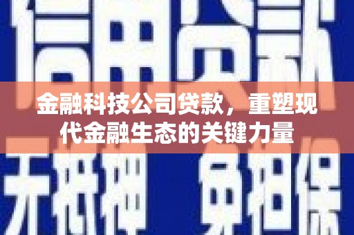镜湖金融科技公司贷款，重塑现代金融生态的关键力量
